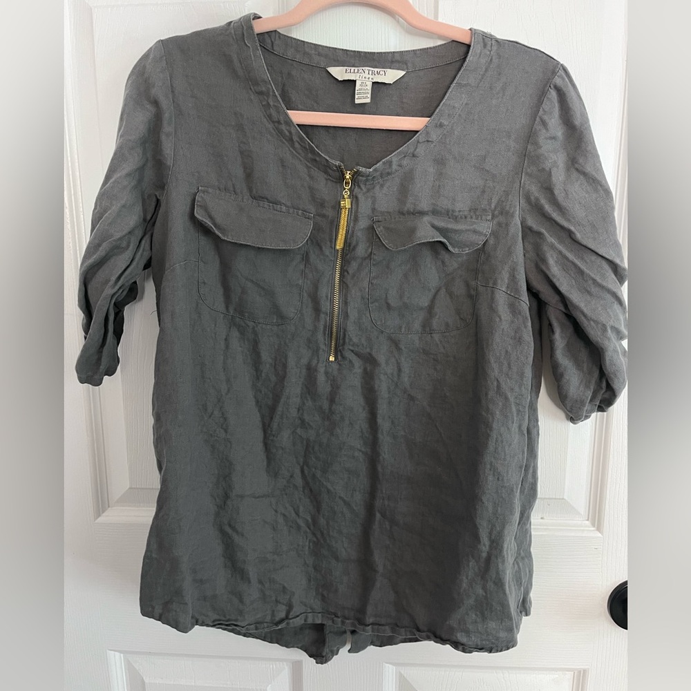 Ellen Tracy Linen Blouse